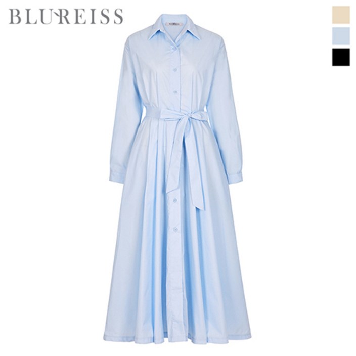 벨트핏셔츠카라핀턱롱원피스_BI4S1OP3231