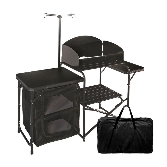 BB_14645 다기능 수납 캠핑 키친 테이블-올블랙