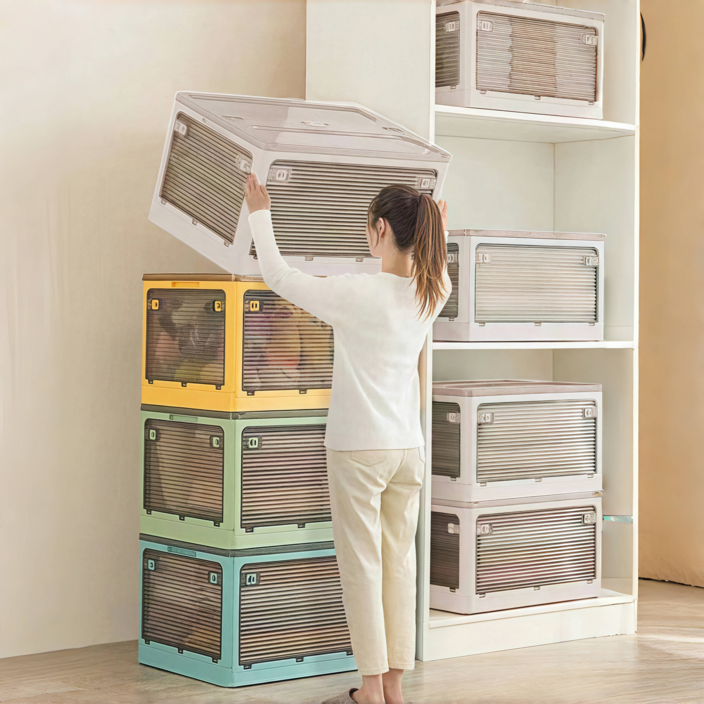 솔로스 5방향 투명 오픈형 접이식 폴딩박스 캠핑박스 리빙박스 정리 고양이집