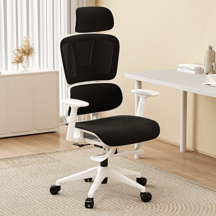 투에스리빙 풀메쉬 인체공학 3D 허리 편한 게이밍 컴퓨터 의자, 블랙B