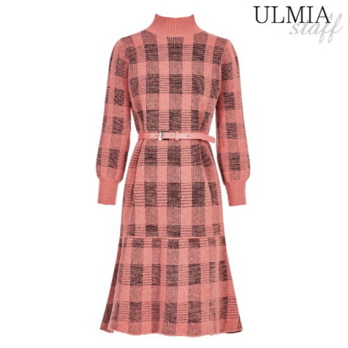 율미아스탭 율미아스탭 미들넥체크니트원피스_S2W1OP3621