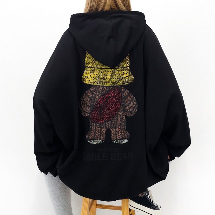 면기모선택, 6XL 버킷베어 빅사이즈 후드티 5599까지 3COLOR 빅사이즈 오버사이즈 루즈핏 남여공용 홈웨어 박스 후드