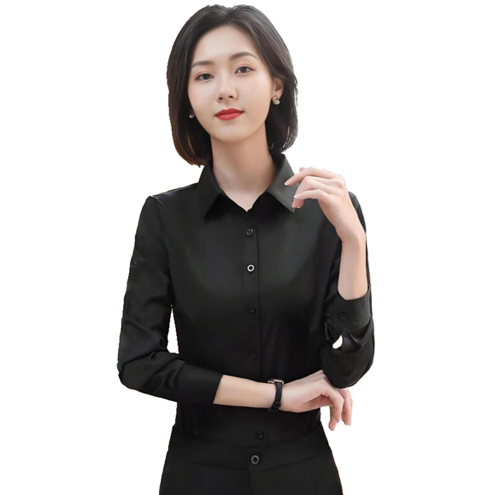 여성용 면접 유니폼 남방 춘하 심플 슬림핏 블라우스 긴팔셔츠 뉴타임즈 02CW2601