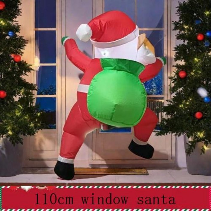 산타클로스 대형 풍선 벽타는 산타 크리스마스 필수 인테리어 옥외용 지붕 재미있는 선물 가방 포함 창턱 장식용