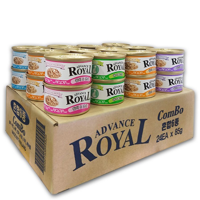 로얄 어드밴스 캔 콤보 1box24개입 고양이 캔 간식 통조림, 85g, 48개 로얄 어드밴스 캔 콤보 1box24개입 고양이 캔 간식 통조림, 85g, 48개