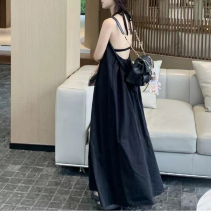 그리리 백리스 등파인 휴양지 롱 원피스 2가지 색상