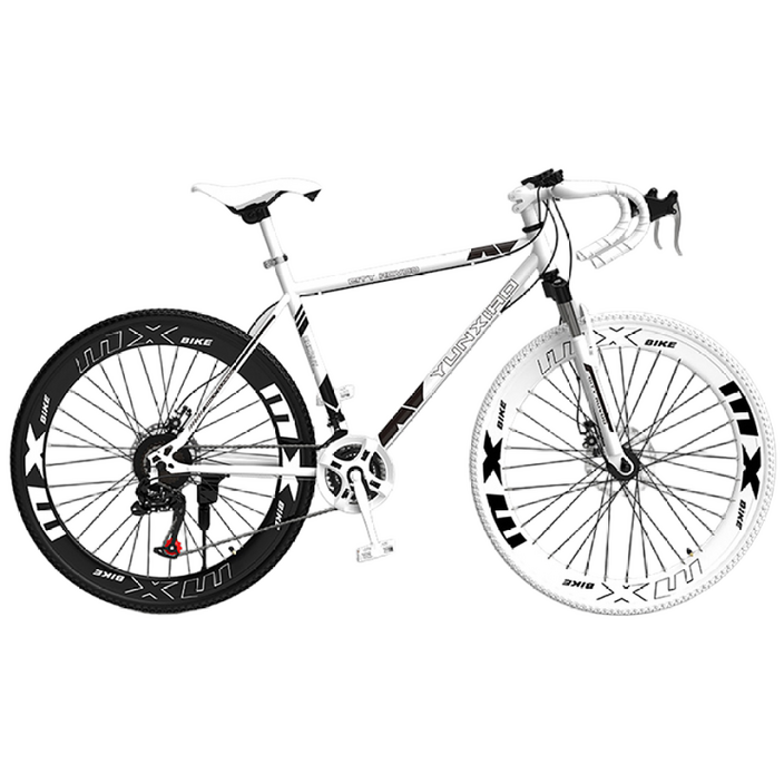 [에키레] 고성능 로드자전거 로드바이크 MTB자전거 사이클 싸이클자전거 중급로드바이크 입문용, 1개, 170cm, 블랙 앤 화이트 26인치 (에어쿠션)