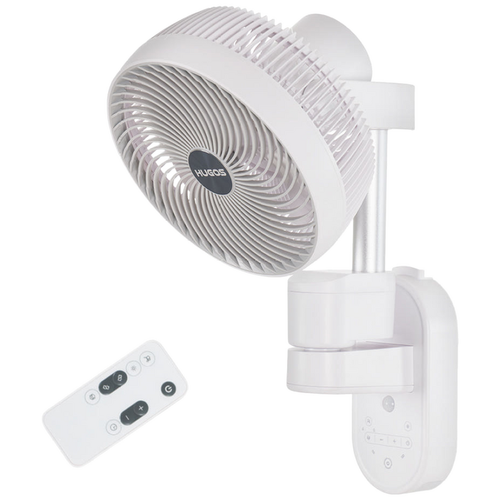 휴고스 모션감지 360도 입체회전 벽걸이 서큘레이터  리모컨 조절 무드라이트타이머자동모드