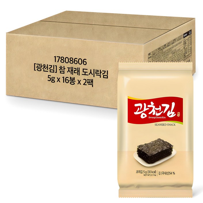 광천김 도시락김, 5g, 32개