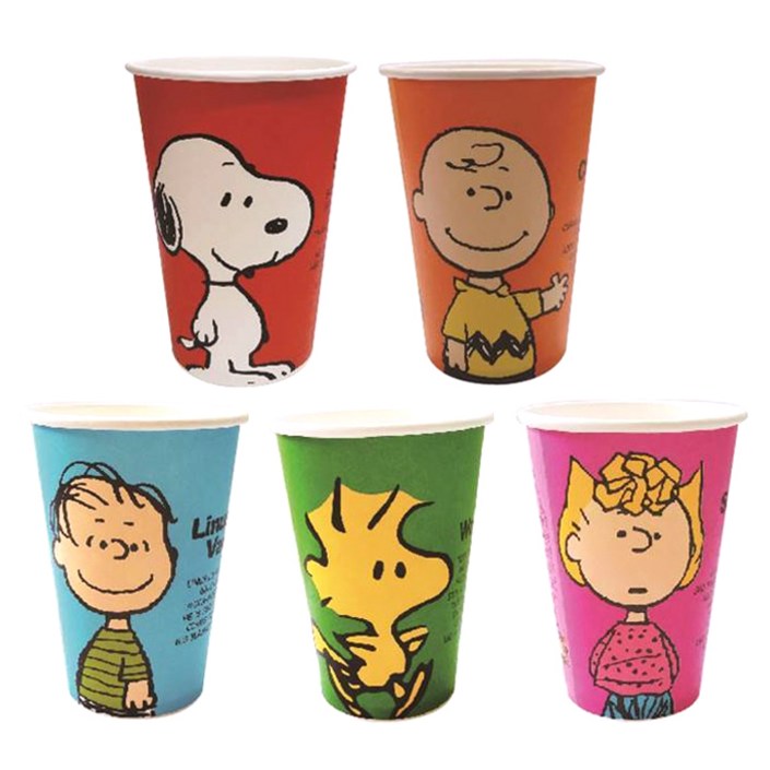 피너츠 칼라 종이컵 5종 390ml