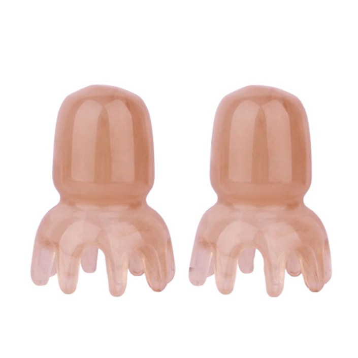 문어 마사지기 두피 괄사, 핑크베이지, 2개