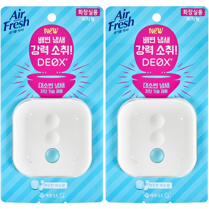 에어후레쉬 데옥스 화장실용 비치형 방향제 깨끗한 비누향 2p