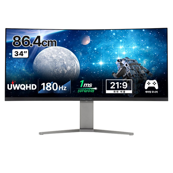 인터픽셀 UWQHD 커브드 게이밍 모니터, 86.4cm, IPU3433(일반)