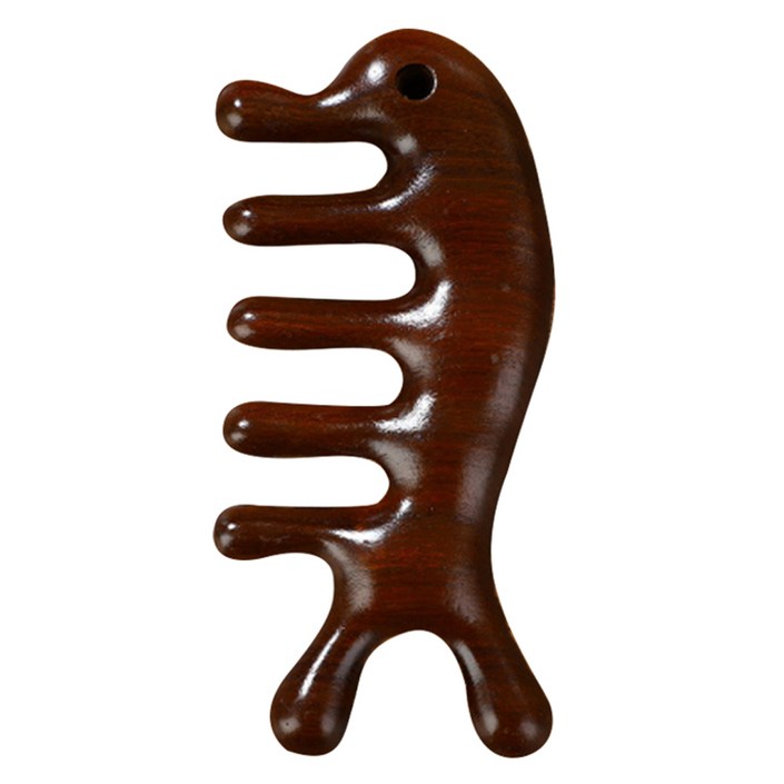 떼루와 두피 얼굴 괄사 마사지기 빗, 단일색상, 1개