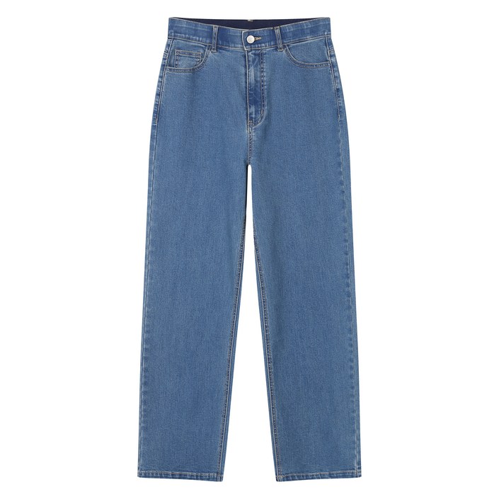 플라스틱아일랜드 여성용 릴렉스 롱 데님 팬츠 PQ7DP202