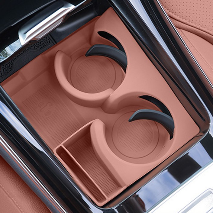 카에버 벤츠전용 먼지 방지 컵홀더 GLC 24년 25년식 호환 커버 패드, 통카 브라운, 1개