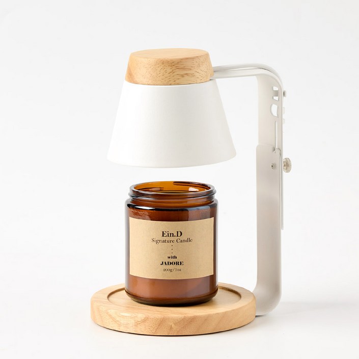 에인디 시그니처 우드 스타일 캔들워머 타이머 타입 + 소이캔들 200g 세트, 화이트우드, 쟈도르 Type