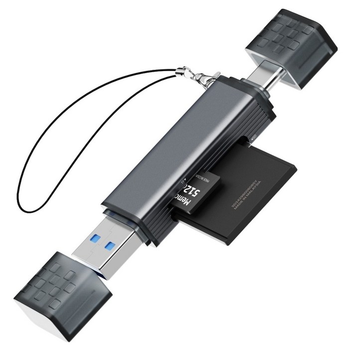 일리온 C타입 USBA 3.0 SD카드 MicroSD카드 OTG 멀티 카드리더기, 메탈, 1개, 단일상품