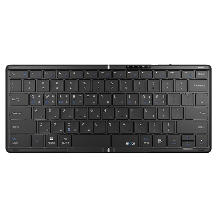 아이노트 X Folding 멀티 페어링 접이식 블루투스 무선 키보드, 블랙, XK807B, 제조사축