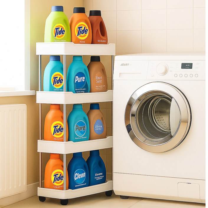 리네프 이동식 틈새 스텐리스 트롤리, 화이트, 4단