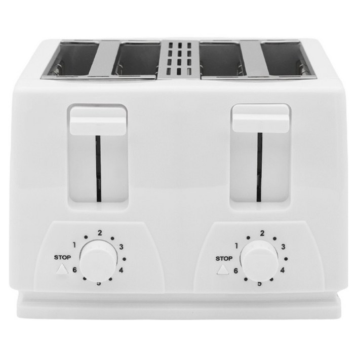 컴스 한번에 4구 듀얼컨트롤 6단 굽기조절 토스터기 화이트
