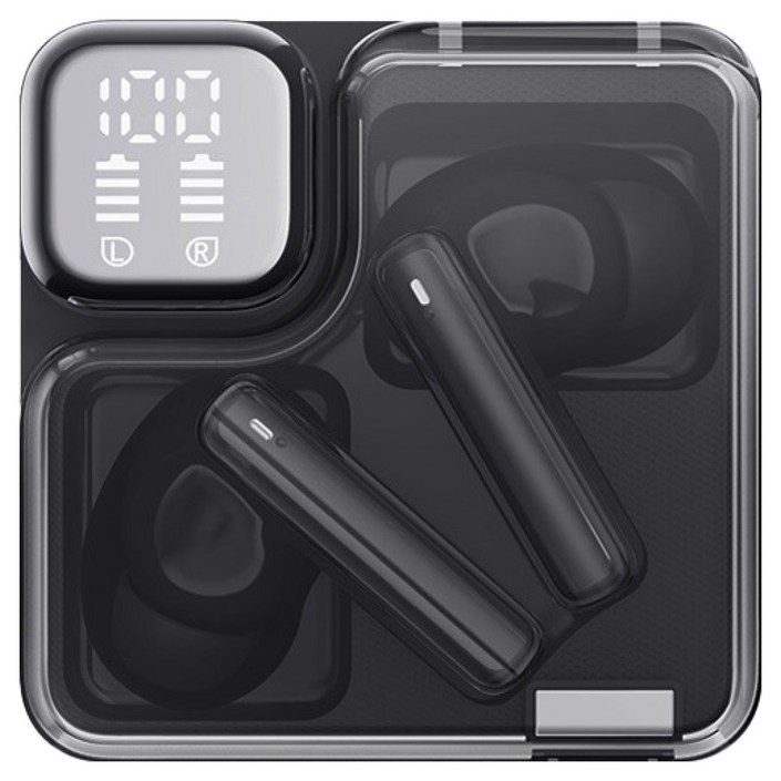 QCY T31 멜로버즈 네오 LED디스플레이 블루투스 이어폰, 블랙, QCYT31 MeloBuds Neo