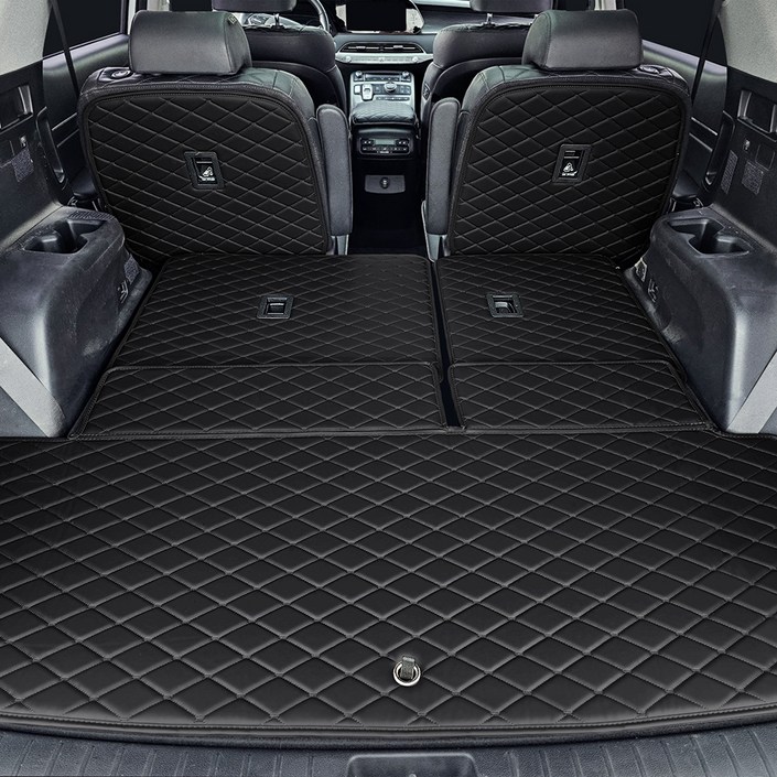 모모토 프리미엄 매트 2열 등받이3열 등받이트렁크, 현대 팰리세이드 7인승 2018년형, 블랙