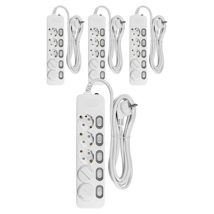 써지오 개별 멀티탭 5구 DH1658MT  안전커버 2p 랜덤 발송, 1.5m, 단일 색상, 4세트