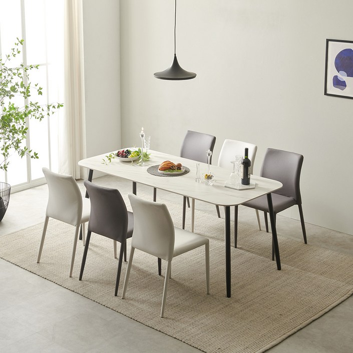 보니애가구 베로나 1800 세라믹 6인 식탁 테이블 + 의자 6p 방문설치 20231024