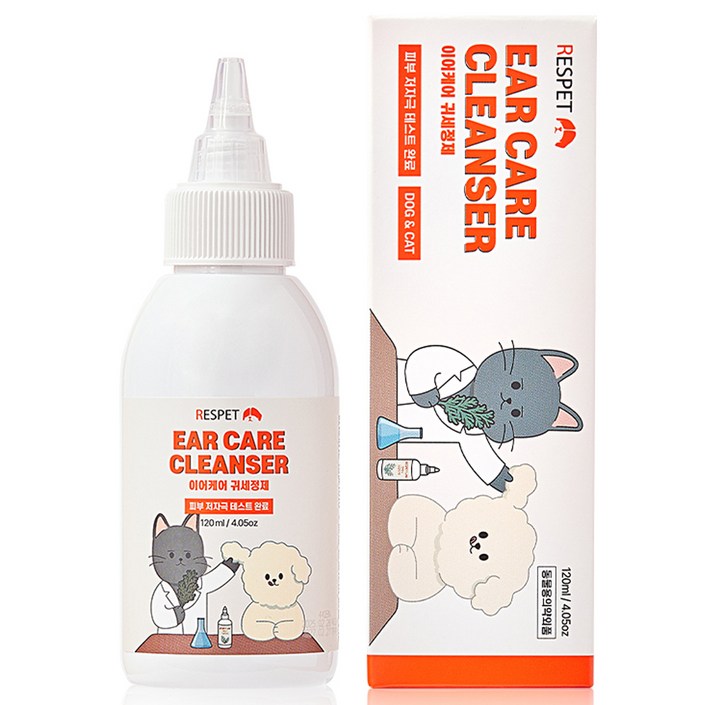 리스펫랩 반려동물 편백수 이어케어 귀세정제, 120ml, 1개