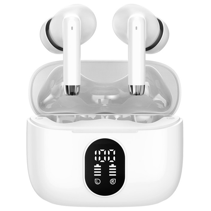 에이투 이어3 MAX 커널형 블루투스 5.3 초경량 디스플레이 SBC코덱 무선 이어폰, 이어3 MAX, 화이트