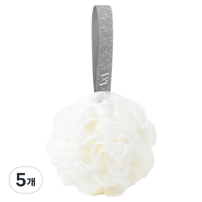 브이앤에이뷰티 저자극 소프트타입 샤워 볼, 아이보리, 5개, 1개입