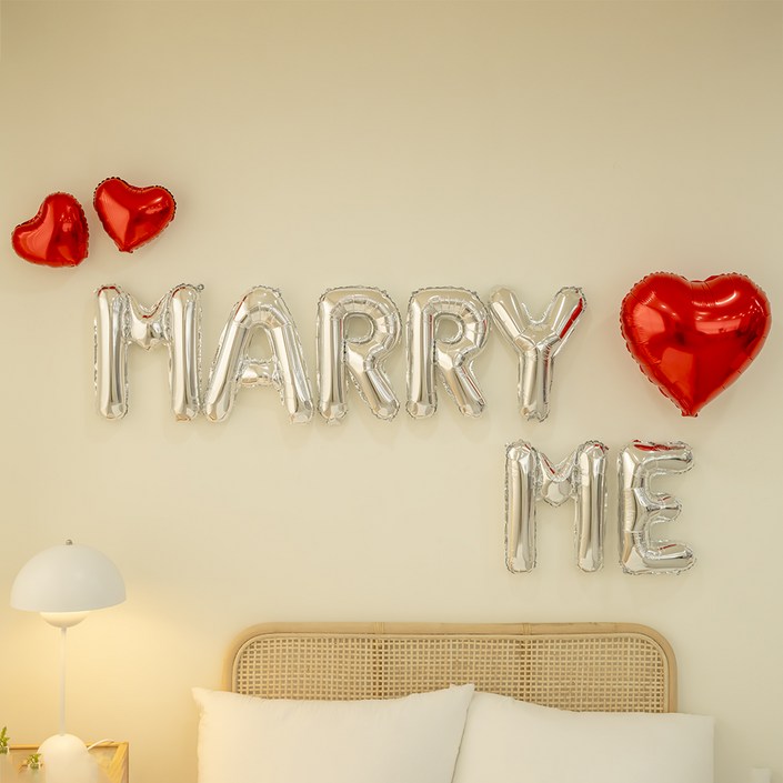 조이파티 메리미 하트 프로포즈 이벤트 은박풍선세트