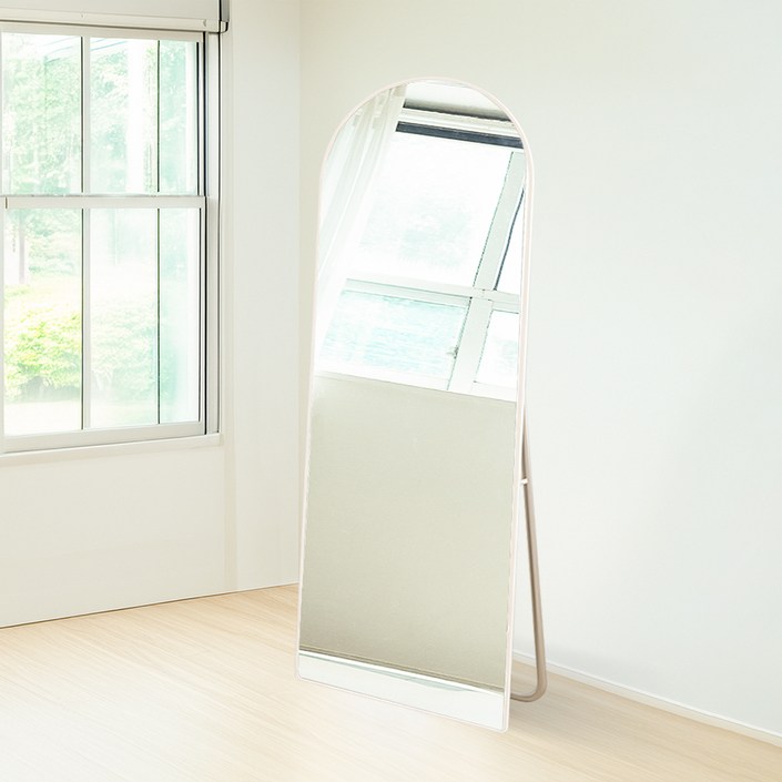 베라스코 대형 아치형 2in1 스탠드 벽걸이 전신거울, 화이트