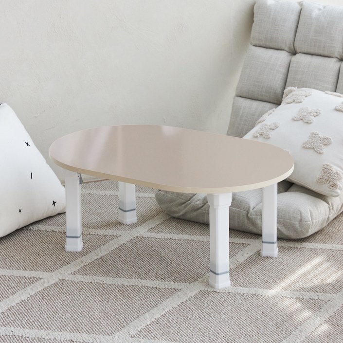 스토리퍼니쳐 국내생산 E0 LPM 4단높이조절 유광 밀러 타원 접이식 테이블 720