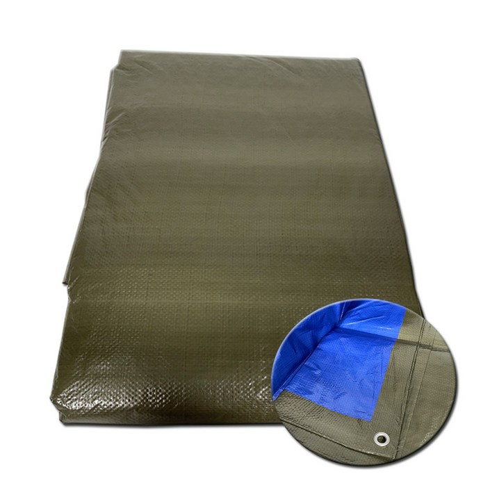 그라운드 양면코팅 방수포, 190g 국방청색
