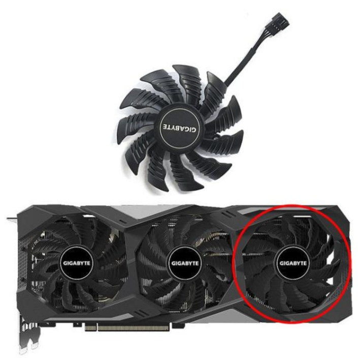 GIGABYTE 지포스 RTX 2070 슈퍼 그래픽 냉각 팬용 GPU 쿨러 팬, T128015SU PLA09215S12H