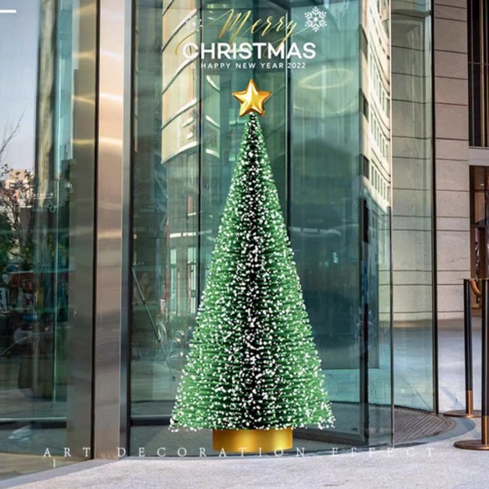 국내배송 크리스마스 정전기 최화정 트리 스티커L 60x156cm라지 인테리어 유리창문 무접착 시트지 테코
