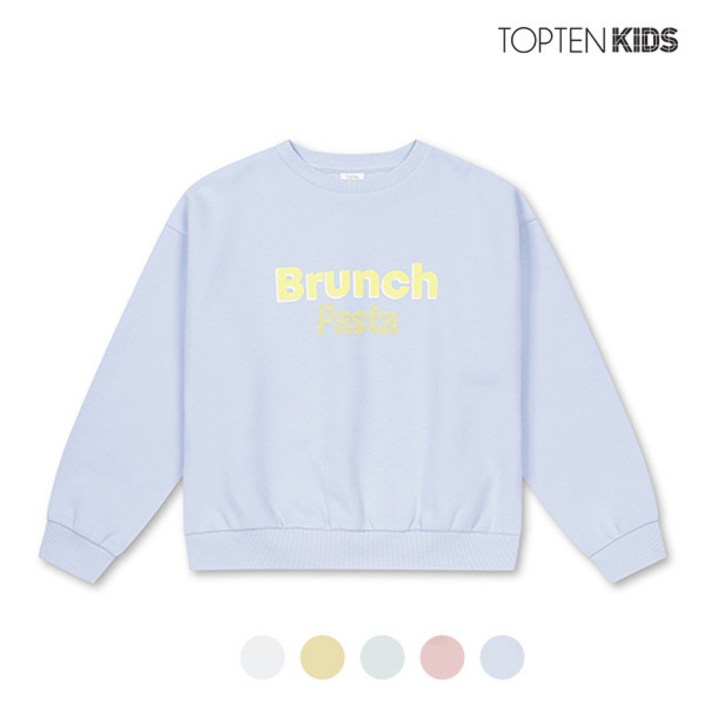 탑텐키즈 탑텐키즈  여아 더블니트 레터링 맨투맨 AMKC1TR2201