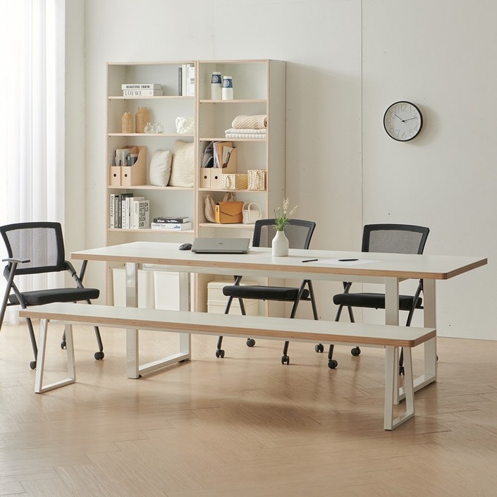 하비에르 자작나무 HPL 둥근사각 호마이카 8인용 10인용 미팅 사무실 회의실 테이블