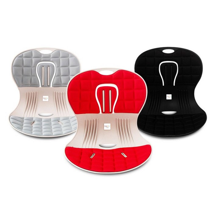 트러블체어 자세교정 좌식의자 허리건강 등받이 의자 할인 행사, 블랙2개+레드, 1개