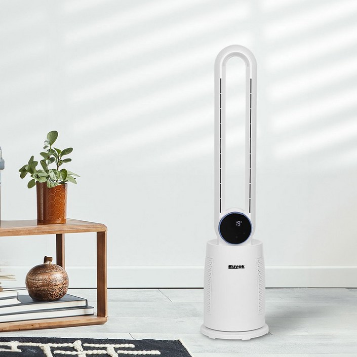 공기청정형 날개없는 리모컨 선풍기 / 12시간타이머 LED무드등, 1개