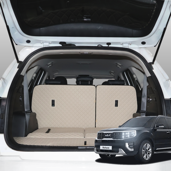모하비 더마스터 퀼팅 트렁크매트 분리형 트렁크 바닥매트, 블랙, 더뉴 모하비 7인승