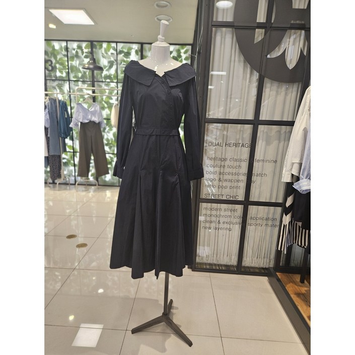 듀엘 DEWE 오프셜더 셔츠 원피스 D232NSE038 NC일산