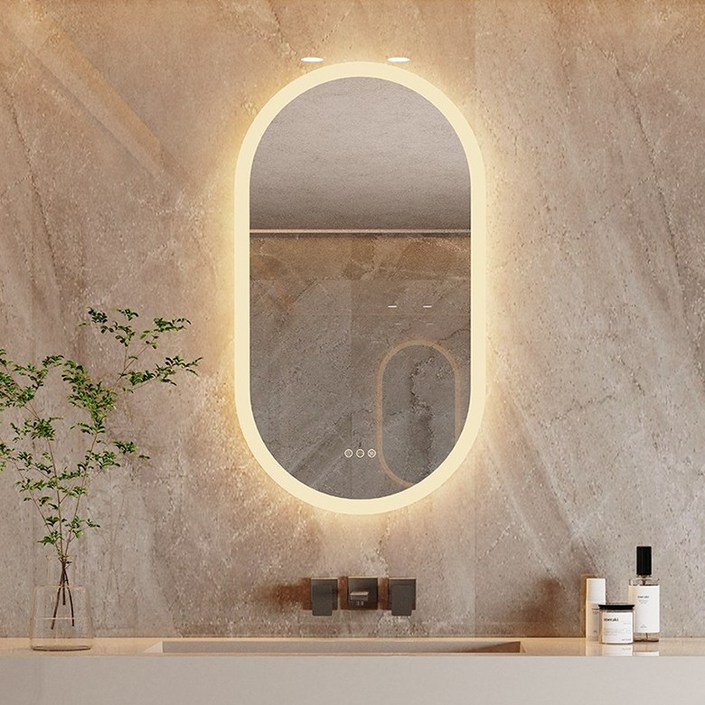 [Wisfor] LED 거울 카페거울 욕실거울 스마트 간접조명 500x800mm 20230316