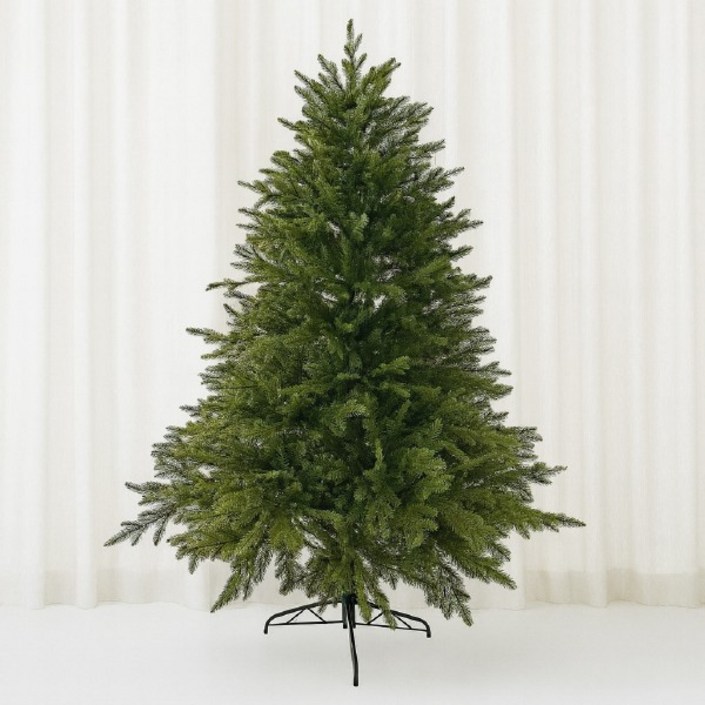 이거찜 100 PE 트리 리얼 그린 퓨어 원톤 1.5M1.8M 전나무장식 크리스마스트리, GS003188 리얼그린PE트리 스몰150cm