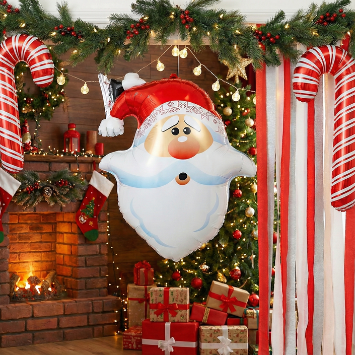 크리스마스 호일풍선 그라보 호기심산타 26인치  파티용품 풍선 어린이 유치원 학원