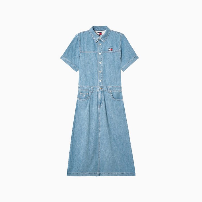 타미힐피거 하이 맥시 데님 원피스 T32F1WOP03TWL11A5