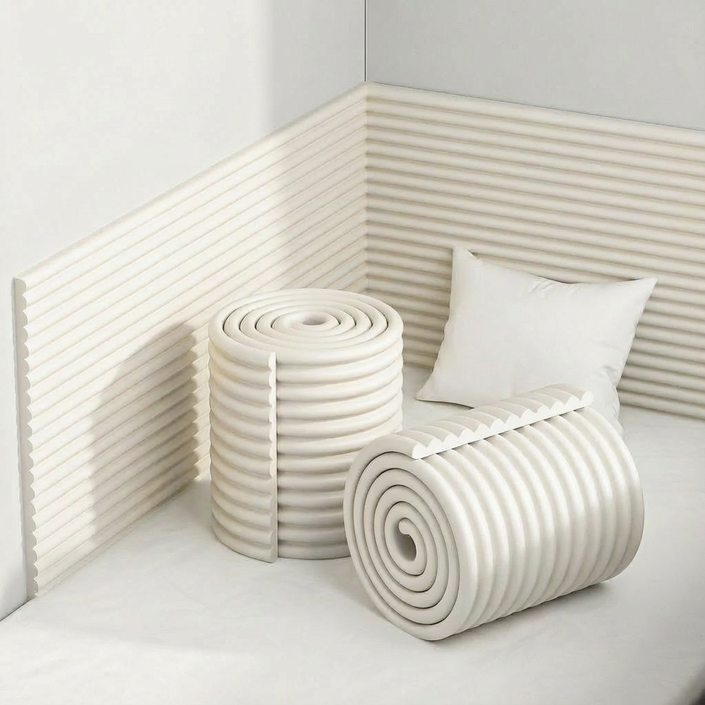 MZ생활 벽 매트 쿠션 가드 기둥 모서리 보호대 와이드 W형 충돌방지 안전가드 바닥 계단 매트 미끄럼방지 충격흡수 코너보호대, 1개, 화이트