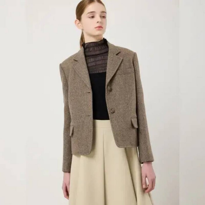 [_]씨씨콜렉트 울 트위드 크롭 싱글 재킷 C251MSF004